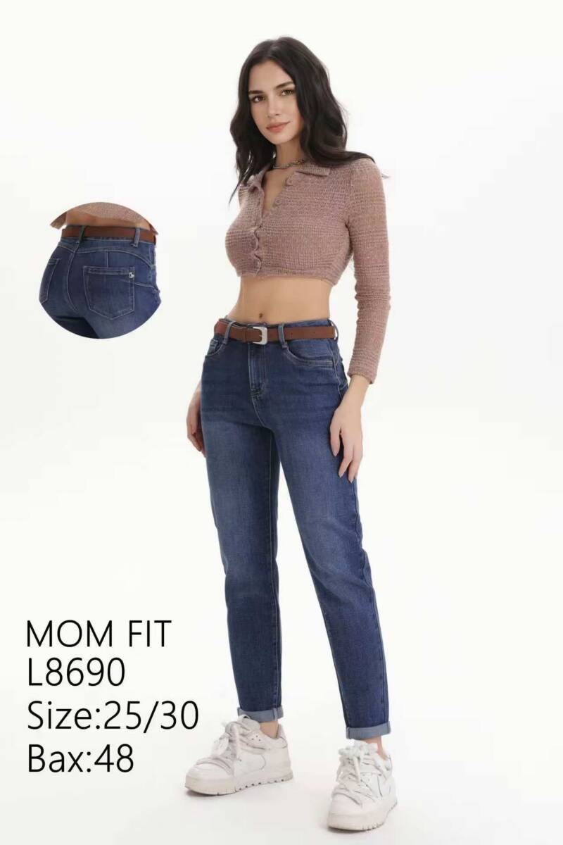 Spodnie damskie jeansy Roz 25-30, 1 Kolor Paczka 12 szt